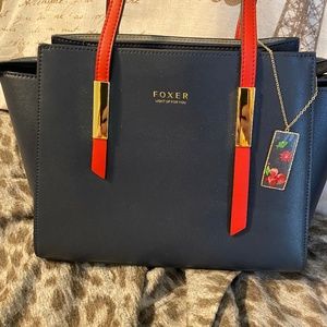 Foxer Blue and Red Tote Purse